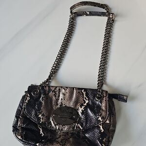 Nine West Black and Gray Chain Shoulder Bag